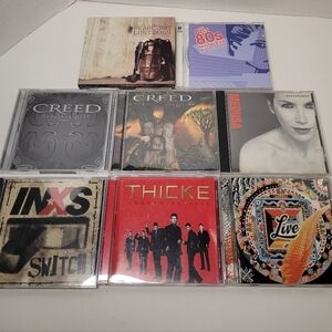 Music CD Lot of Eight Vintage Rock Grunge w Pearl Jam Creed INXS Lennox